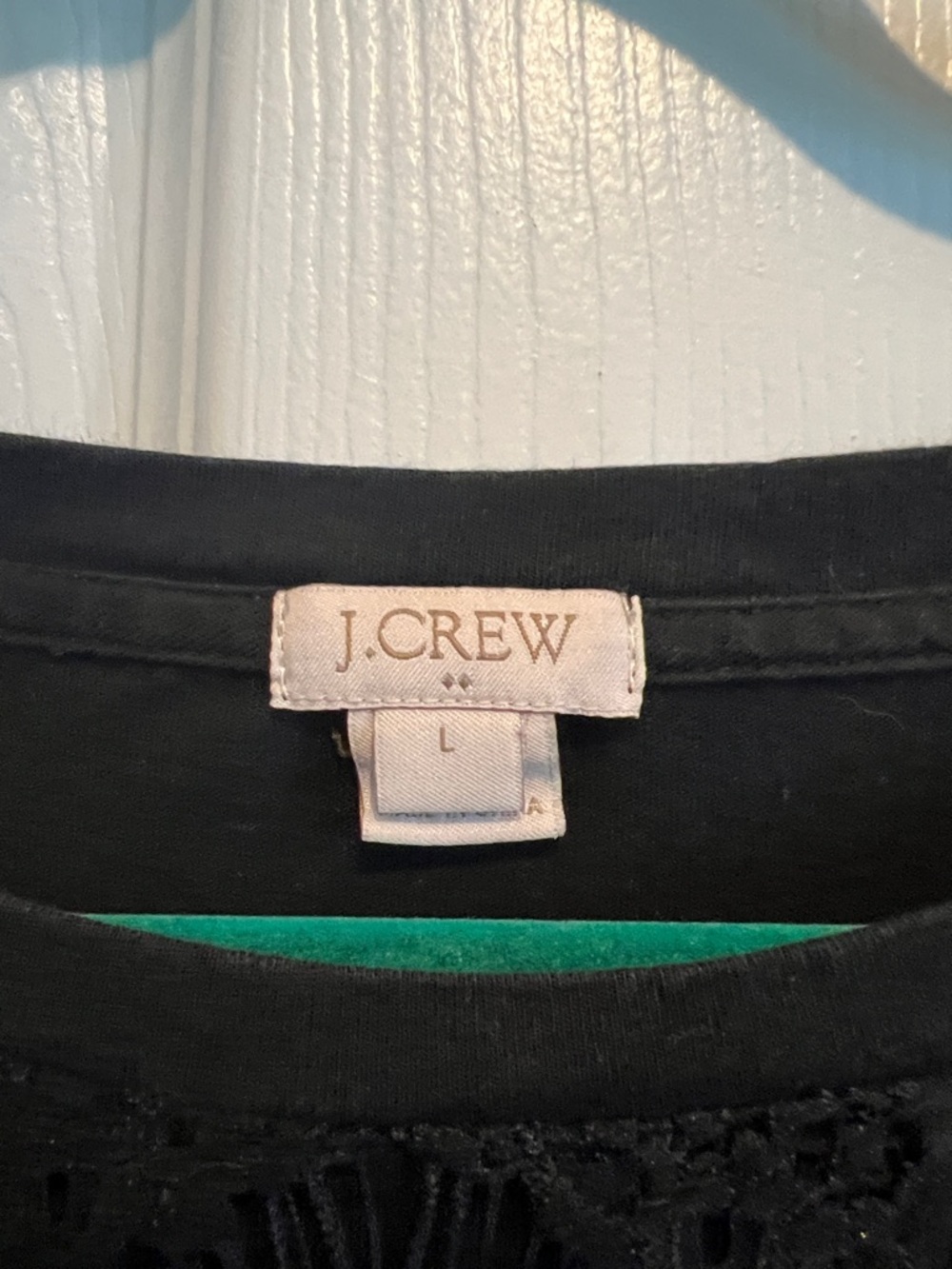 J. Crew Black Lace Front Long Sleeve Top - Picture 2 of 4